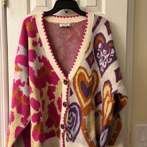 Nina Multicolor V-Neck Cardigan Sweater